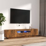 vidaXL Set dulapuri TV cu LED, 2 piese, stejar fumuriu, lemn prelucrat vidaXL Set dulapuri TV cu LED, 2 piese, stejar fumuriu, lemn prelucrat