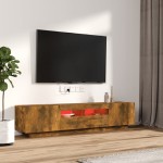 vidaXL Set dulapuri TV cu LED, 2 piese, stejar fumuriu, lemn prelucrat vidaXL Set dulapuri TV cu LED, 2 piese, stejar fumuriu, lemn prelucrat