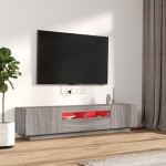 vidaXL Set dulapuri TV cu LED, 2 piese, gri sonoma, lemn prelucrat vidaXL Set dulapuri TV cu LED, 2 piese, gri sonoma, lemn prelucrat