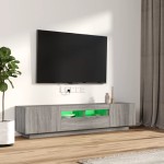 vidaXL Set dulapuri TV cu LED, 2 piese, gri sonoma, lemn prelucrat vidaXL Set dulapuri TV cu LED, 2 piese, gri sonoma, lemn prelucrat