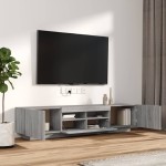 vidaXL Set dulapuri TV cu LED, 2 piese, gri sonoma, lemn prelucrat vidaXL Set dulapuri TV cu LED, 2 piese, gri sonoma, lemn prelucrat