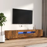vidaXL Set dulapuri TV cu LED, 2 piese, stejar fumuriu, lemn prelucrat vidaXL Set dulapuri TV cu LED, 2 piese, stejar fumuriu, lemn prelucrat