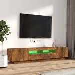 vidaXL Set dulapuri TV cu LED, 2 piese, stejar fumuriu, lemn prelucrat vidaXL Set dulapuri TV cu LED, 2 piese, stejar fumuriu, lemn prelucrat