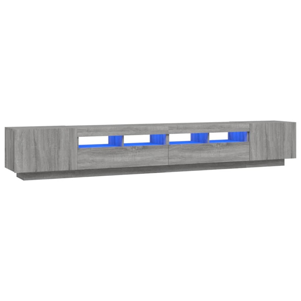 vidaXL Set dulapuri TV cu LED, 3 piese, gri sonoma, lemn prelucrat