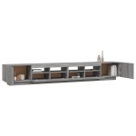 vidaXL Set dulapuri TV cu LED, 3 piese, gri sonoma, lemn prelucrat vidaXL Set dulapuri TV cu LED, 3 piese, gri sonoma, lemn prelucrat