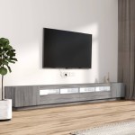 vidaXL Set dulapuri TV cu LED, 3 piese, gri sonoma, lemn prelucrat vidaXL Set dulapuri TV cu LED, 3 piese, gri sonoma, lemn prelucrat