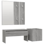vidaXL Set de mobilier pentru hol, gri sonoma, lemn prelucrat