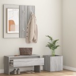 vidaXL Set de mobilier pentru hol, gri sonoma, lemn prelucrat
