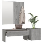 vidaXL Set de mobilier pentru hol, gri sonoma, lemn prelucrat