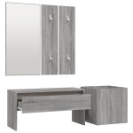 vidaXL Set de mobilier pentru hol, gri sonoma, lemn prelucrat