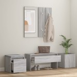 vidaXL Set de mobilier pentru hol, gri sonoma, lemn prelucrat