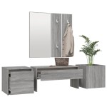 vidaXL Set de mobilier pentru hol, gri sonoma, lemn prelucrat