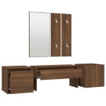 vidaXL Set de mobilier pentru hol, stejar maro, lemn prelucrat
