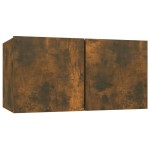 vidaXL Dulap TV de perete, 4 buc, stejar, 60x30x30 cm, lemn prelucrat