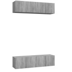 vidaXL Comode TV, 4 buc., gri sonoma, 60x30x30 cm, lemn prelucrat