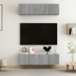 vidaXL Comode TV, 4 buc., gri sonoma, 60x30x30 cm, lemn prelucrat