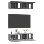 vidaXL Comode TV, 4 buc., gri sonoma, 60x30x30 cm, lemn prelucrat