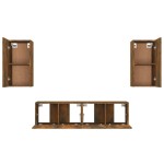 vidaXL Set dulapuri TV, 4 piese, stejar fumuriu, lemn prelucrat