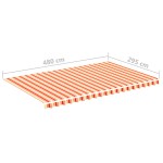 vidaXL Pânză de rezervă copertină, galben și portocaliu, 5x3 m vidaXL Pânză de rezervă copertină, galben și portocaliu, 5x3 m