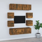vidaXL Set dulap TV, 8 piese, stejar fumuriu, lemn prelucrat vidaXL Set dulap TV, 8 piese, stejar fumuriu, lemn prelucrat