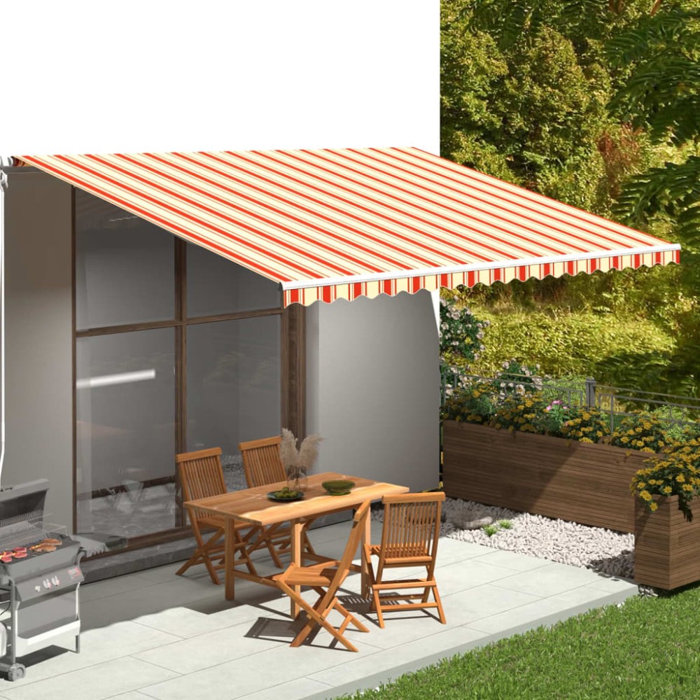 vidaXL Pânză de rezervă copertină, galben și portocaliu, 5x3,5 m