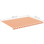 vidaXL Pânză de rezervă copertină, galben și portocaliu, 5x3,5 m