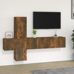 vidaXL Set dulapuri TV, 5 piese, stejar fumuriu, lemn prelucrat vidaXL Set dulapuri TV, 5 piese, stejar fumuriu, lemn prelucrat