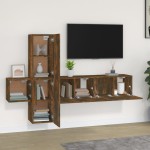 vidaXL Set dulapuri TV, 5 piese, stejar fumuriu, lemn prelucrat vidaXL Set dulapuri TV, 5 piese, stejar fumuriu, lemn prelucrat