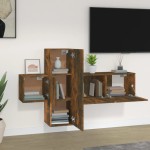 vidaXL Set dulapuri TV, 3 piese, stejar fumuriu, lemn prelucrat vidaXL Set dulapuri TV, 3 piese, stejar fumuriu, lemn prelucrat