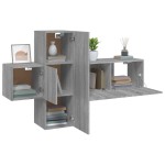 vidaXL Set dulap TV, 3 piese, gri sonoma, lemn prelucrat vidaXL Set dulap TV, 3 piese, gri sonoma, lemn prelucrat