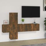 vidaXL Set dulapuri TV, 3 piese, stejar fumuriu, lemn prelucrat vidaXL Set dulapuri TV, 3 piese, stejar fumuriu, lemn prelucrat