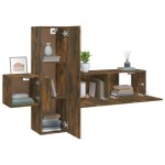 vidaXL Set dulapuri TV, 3 piese, stejar fumuriu, lemn prelucrat vidaXL Set dulapuri TV, 3 piese, stejar fumuriu, lemn prelucrat