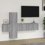 vidaXL Set dulap TV, 3 piese, gri sonoma, lemn prelucrat vidaXL Set dulap TV, 3 piese, gri sonoma, lemn prelucrat