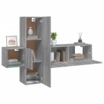 vidaXL Set dulap TV, 3 piese, gri sonoma, lemn prelucrat vidaXL Set dulap TV, 3 piese, gri sonoma, lemn prelucrat
