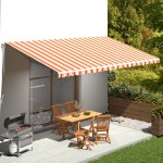 vidaXL Pânză de rezervă copertină, galben și portocaliu, 6x3 m vidaXL Pânză de rezervă copertină, galben și portocaliu, 6x3 m