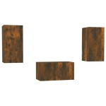 vidaXL Set dulapuri TV, 3 piese, stejar fumuriu, lemn prelucrat vidaXL Set dulapuri TV, 3 piese, stejar fumuriu, lemn prelucrat