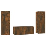vidaXL Set dulapuri TV, 3 piese, stejar fumuriu, lemn prelucrat vidaXL Set dulapuri TV, 3 piese, stejar fumuriu, lemn prelucrat