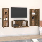 vidaXL Set dulapuri TV, 3 piese, stejar fumuriu, lemn prelucrat vidaXL Set dulapuri TV, 3 piese, stejar fumuriu, lemn prelucrat