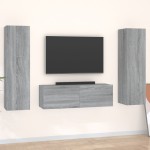 vidaXL Set dulap TV, 3 piese, gri sonoma, lemn prelucrat vidaXL Set dulap TV, 3 piese, gri sonoma, lemn prelucrat