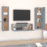 vidaXL Set dulap TV, 3 piese, gri sonoma, lemn prelucrat vidaXL Set dulap TV, 3 piese, gri sonoma, lemn prelucrat