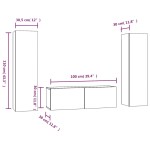 vidaXL Set dulap TV, 3 piese, gri sonoma, lemn prelucrat vidaXL Set dulap TV, 3 piese, gri sonoma, lemn prelucrat