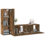 vidaXL Set dulapuri TV, 3 piese, stejar fumuriu, lemn prelucrat vidaXL Set dulapuri TV, 3 piese, stejar fumuriu, lemn prelucrat