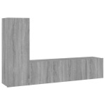 vidaXL Set dulap TV, 3 piese, gri sonoma, lemn prelucrat vidaXL Set dulap TV, 3 piese, gri sonoma, lemn prelucrat
