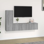 vidaXL Set dulap TV, 3 piese, gri sonoma, lemn prelucrat vidaXL Set dulap TV, 3 piese, gri sonoma, lemn prelucrat