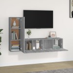 vidaXL Set dulap TV, 3 piese, gri sonoma, lemn prelucrat vidaXL Set dulap TV, 3 piese, gri sonoma, lemn prelucrat