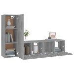 vidaXL Set dulap TV, 3 piese, gri sonoma, lemn prelucrat vidaXL Set dulap TV, 3 piese, gri sonoma, lemn prelucrat