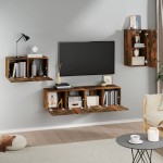 vidaXL Set dulapuri TV, 4 piese, stejar fumuriu, lemn prelucrat