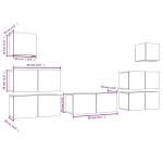 vidaXL Set comode TV, 7 piese, gri sonoma, lemn compozit