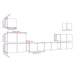 vidaXL Set dulap TV, 8 piese, gri sonoma, lemn prelucrat