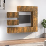 vidaXL Set dulap TV, 8 piese, stejar fumuriu, lemn prelucrat vidaXL Set dulap TV, 8 piese, stejar fumuriu, lemn prelucrat